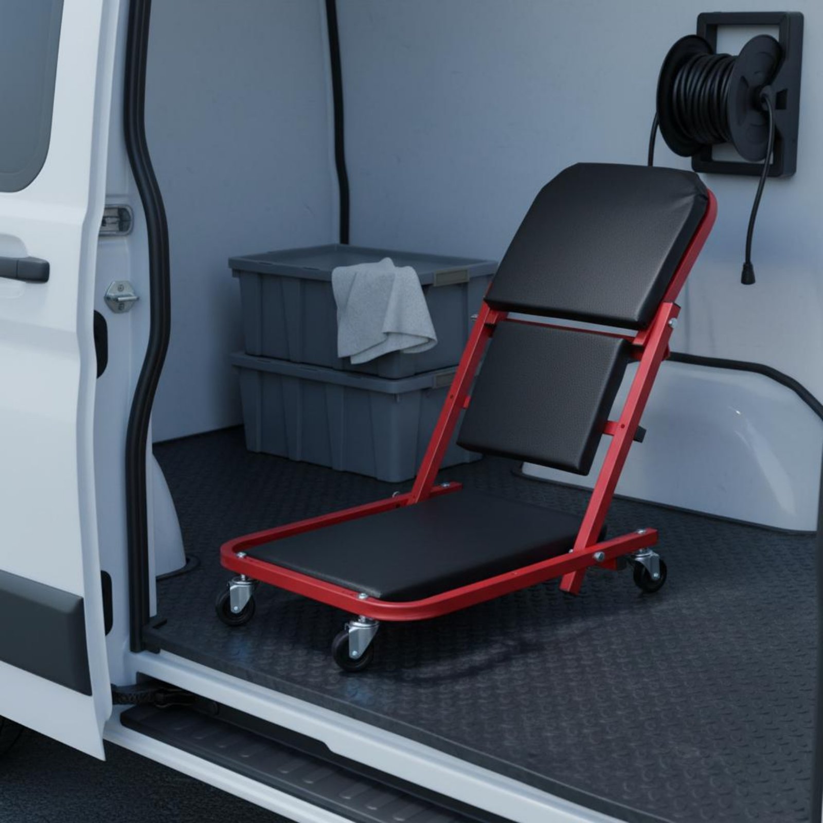 Heavy Equipment Repair - Folding Creeper Seat Foldable 2-in-1 Mechanic