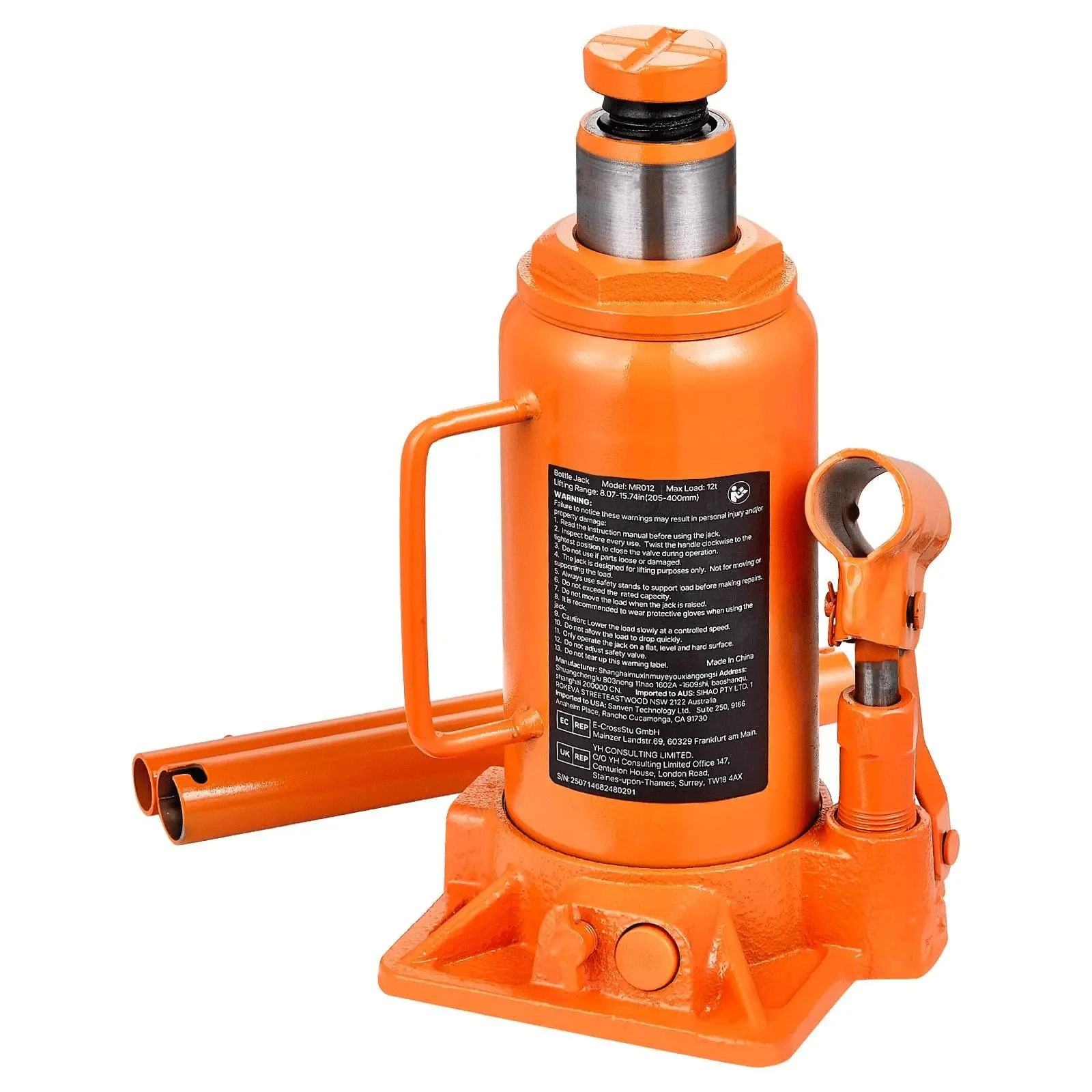 Welding Heavy Equipment - Hydraulic Bottle Jack 12Ton Capacity Heavy
