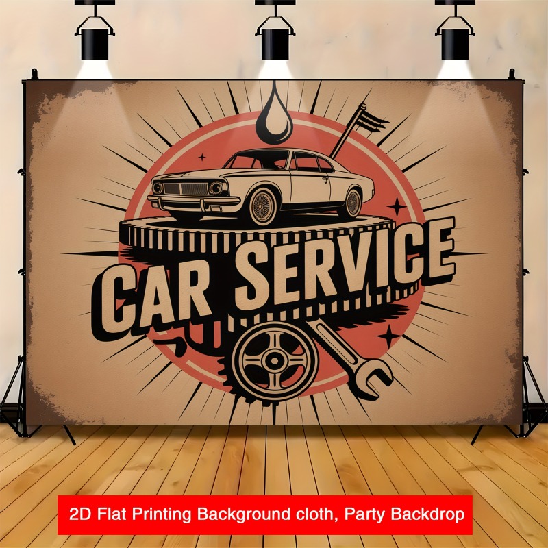 Large retro car service banner - Heavy Equipment Service ulasan dan harga