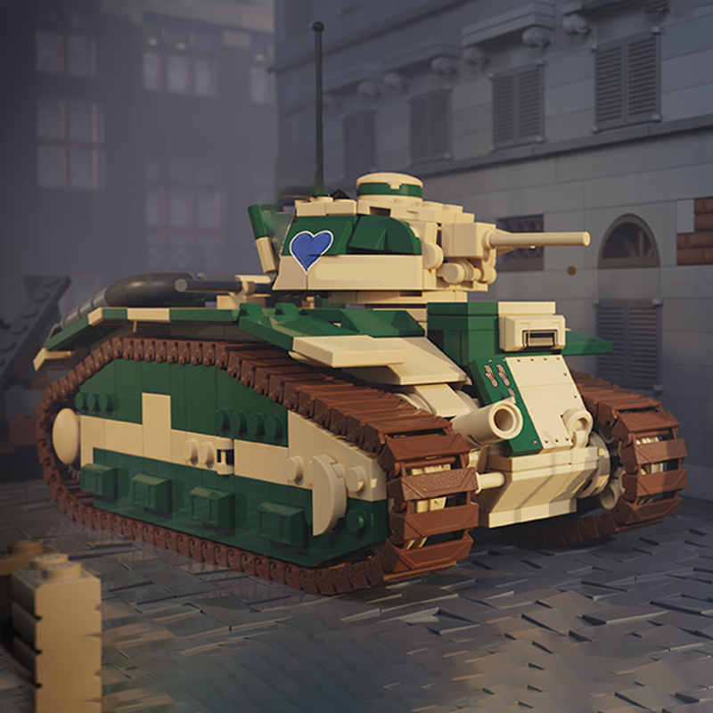 B1 French Heavy Tank Model MOC - Heavy Equipment Game ulasan dan harga