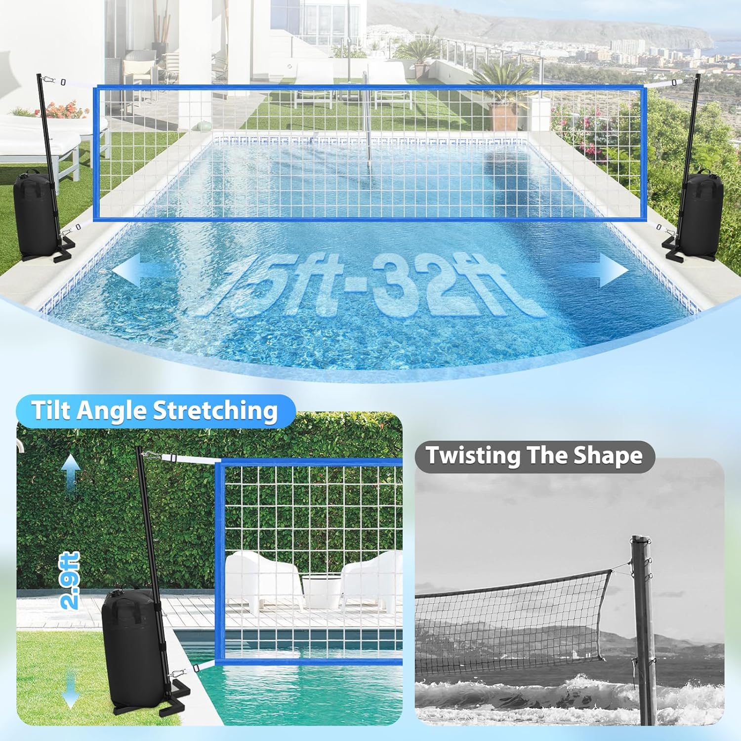 Heavy Duty Pool Volleyball Net - Heavy Equipment Game ulasan dan harga